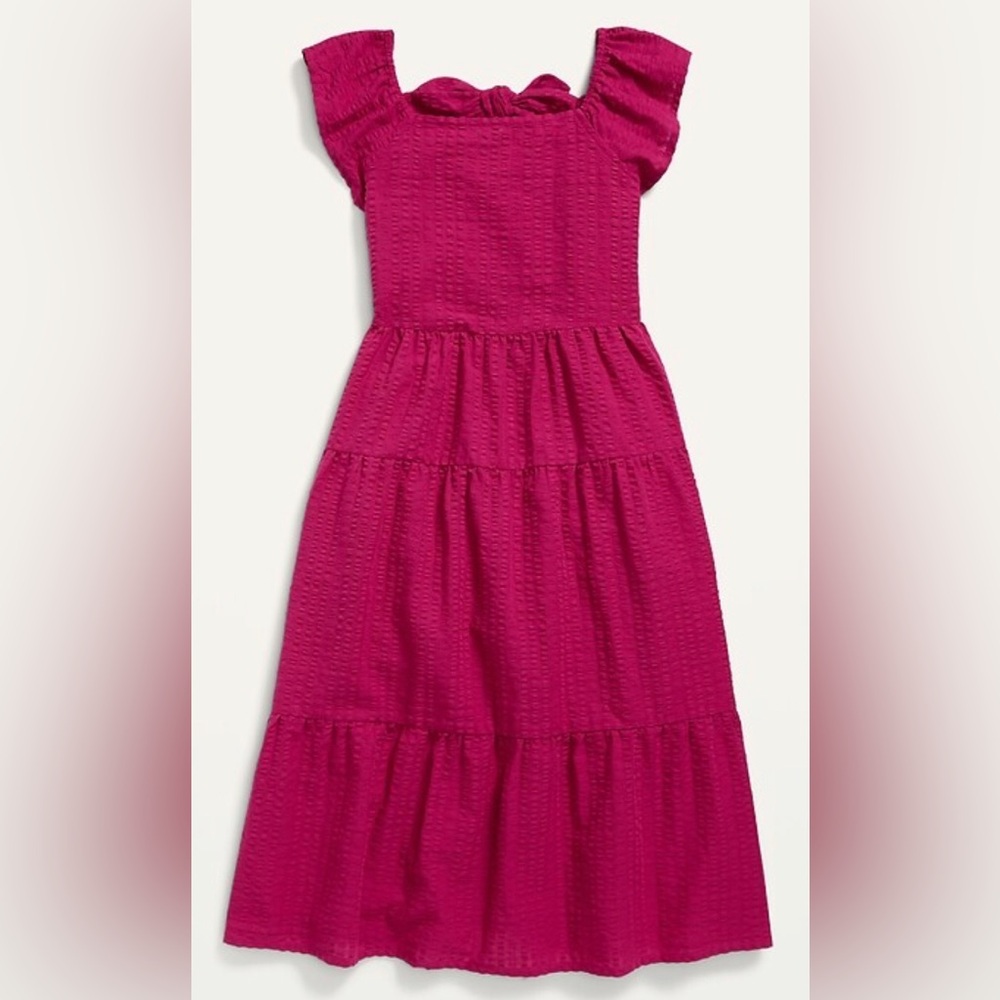 Old Navy Sleeveless tiered tie-back all day midi dress for girls